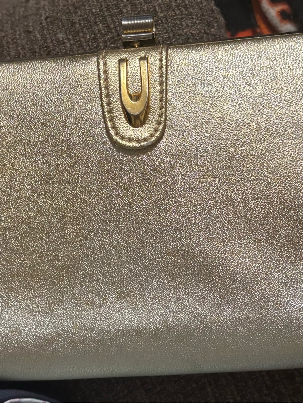 Gold Metallic Women's Clutch Bag - Designer Style